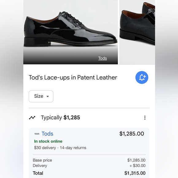 TOD'S Formal Lace-up Patent Leather Classic Oxford Shoes Men's Sz 8 Black groom - Picture 4 of 12